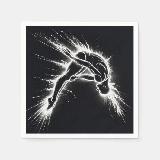 ネオンハイダイバーオンブラック スタンダードカクテルナプキン (正面)