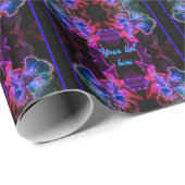 ネオンハイビスカス抽象芸術フラワーアートパーソナライズされた ラッピングペーパー (ロールコーナー)