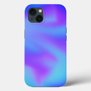 ネオンハカラフルブルーパープル渦巻き iPhone 13ケース