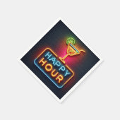 ネオンハッピーアワーサイン スタンダードカクテルナプキン (角)