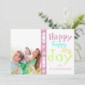 ネオンハッピータイポグラフィクリスマスフォトカード シーズンカード (スタンド正面)