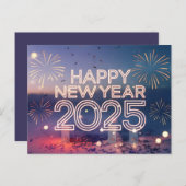 ネオンハッピーニューイヤー2025花火 シーズンポストカード (正面/裏面)