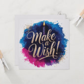 ネオンハッピーバースデーデザイン カード (正面/裏面インサイチュ)