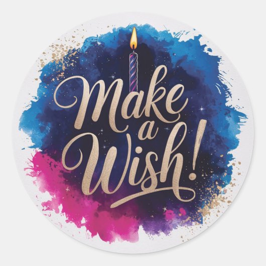 ネオンハッピーバースデーデザイン ラウンドシール (正面)