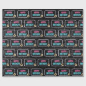 ネオンハッピーバースデーマーキーオンブリック ラッピングペーパー (フラット)