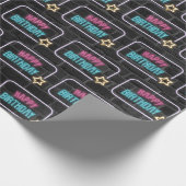 ネオンハッピーバースデーマーキーオンブリック ラッピングペーパー (角)