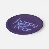 ネオンハッピー新年 ペーパープレート (アングル)