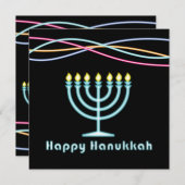 ネオンハヌカーパーティー 招待状 (正面/裏面)