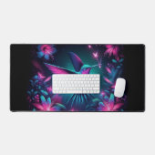 ネオンハミングバード、目を引くネオン動物 デスクマット (キーボード&マウス)
