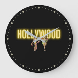 ネオンハリウッド&ヴィンテージ美しい ラージ壁時計