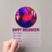 ネオンハロウィンカボチャ アクリル招待状 (インサイチュ (ポータブル))