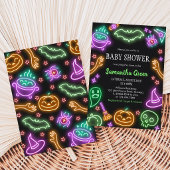 ネオンハロウィンベイビーシャワー 招待状