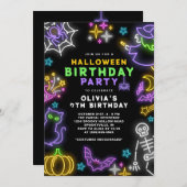 ネオンハロウィーンガールズ7誕生日衣装パーティー 招待状 (正面/裏面)