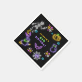 ネオンハロウィーンボーイズ6誕生日衣装パーティー スタンダードカクテルナプキン (角)