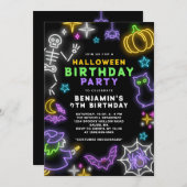 ネオンハロウィーンボーイズ7誕生日衣装パーティー 招待状 (正面/裏面)