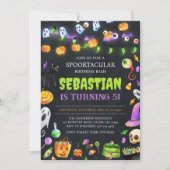 ネオンハロウィーン誕生日パーティハロウィーン誕生日 招待状 (正面)