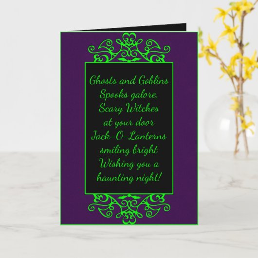 ネオンハロウィーン カード (黄色い花)