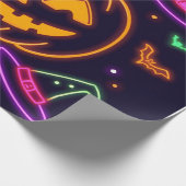 ネオンハローウィンパーティギフトラップ ラッピングペーパー (角)