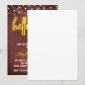 ネオンハローフォーティウッド誕生日招待状 招待状 (正面/裏面)