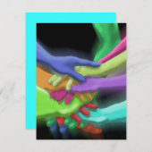 ネオンハンズスタック誕生パーティー&招待状 招待状 (正面/裏面)