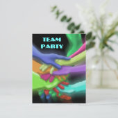 ネオンハンズ積み重ね集合パーティの招待状 招待状 (スタンド正面)