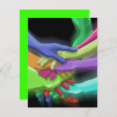 ネオンハンズ積層SWEET SIXTEENパーティの招待状 招待状 (正面/裏面)