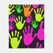 ネオンハンドプリントグラフィティパターン フリースブランケット (正面)