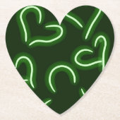 ネオンハートグリーン ペーパーコースター (正面)