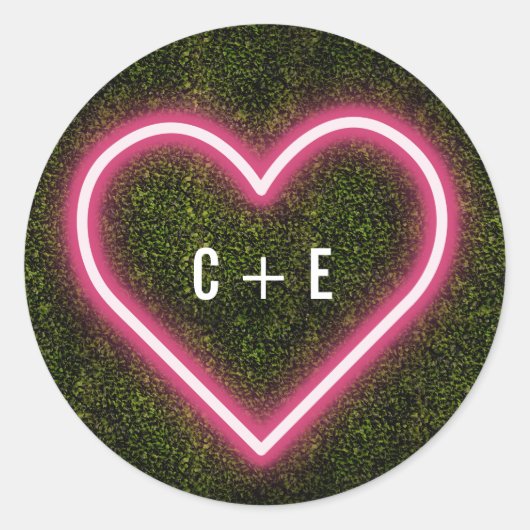 ネオンハートボックウッド結婚ズ ラウンドシール (正面)