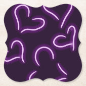 ネオンハート紫 ペーパーコースター (正面)