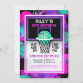 ネオンバスケットボールスニーカー絵を描&（ばちゃばちゃ）跳ねる誕生日 (正面)