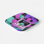 ネオンバスケットボールスニーカー絵を描&（ばちゃばちゃ）跳ねる誕生日 ペーパープレート (傾斜あり)