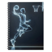 ネオンバスケットボールプレーヤーとライトトレイル ノートブック (正面)