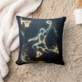 ネオンバスケットボール選手 クッション (ブランケット)