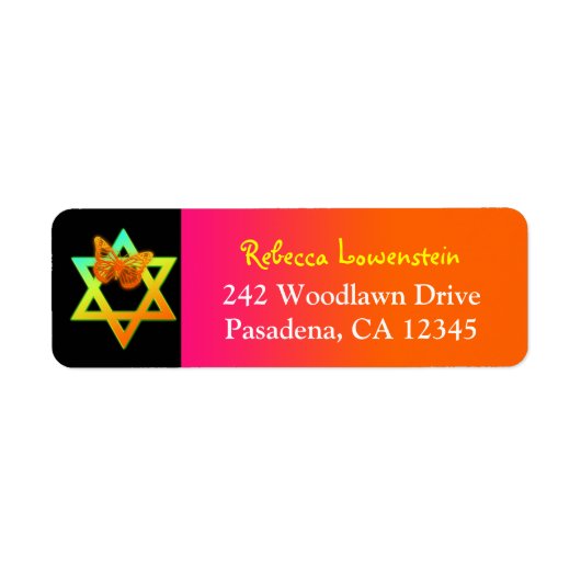 ネオンバタフライ差出人住所ラベル2 ラベル (正面)