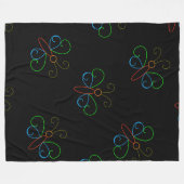 ネオンバタフライ フリースブランケット (正面(横))