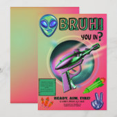 ネオンバトル ネルフ ダーツ銃 ゲーム バースデーボーイ 招待状 (正面/裏面)