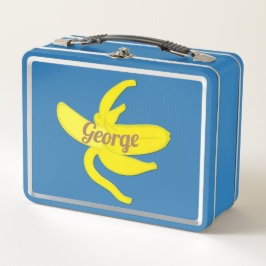 ネオンバナナイエローとタンベビーボディスーツ メタルランチボックス