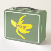 ネオンバナナイエローとタンベビーボディスーツ メタルランチボックス (正面)