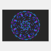ネオンバブルオルブズマンダラon黒 ラッピングペーパーシート (正面)
