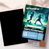 ネオンバブルサッカーノッカーボール誕生日バッシュ 招待状