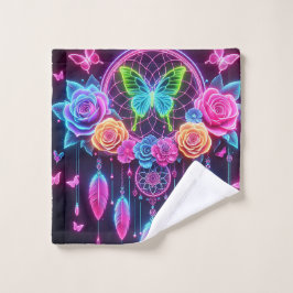 ネオンバラと蝶 ウォッシュタオル
