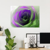 ネオンバラ写真 ポスター (ホームオフィス)