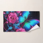 ネオンバラ&バタフライ バスタオルセット (ハンドタオル)