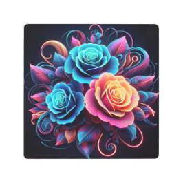 ネオンバラ メタルプリント