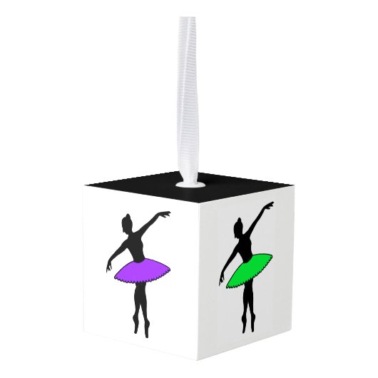 ネオンバレリナバレエツチュダンス先生ポインテ キューブオーナメント (裏面アングル)