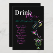 ネオンバークラブレストラン抽象芸術ドリンクメニュー シーズンカード (正面/裏面)