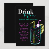 ネオンバークラブレストラン抽象芸術ドリンクメニュー シーズンカード (正面/裏面)