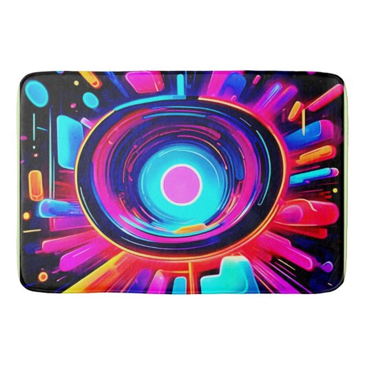 ネオンバースト：抽象芸術エネルギー バスマット (正面)