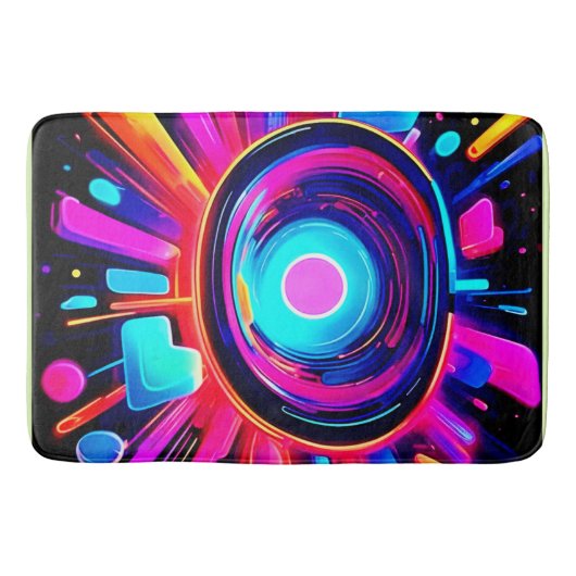 ネオンバースト:抽象芸術エネルギー バスマット (正面)